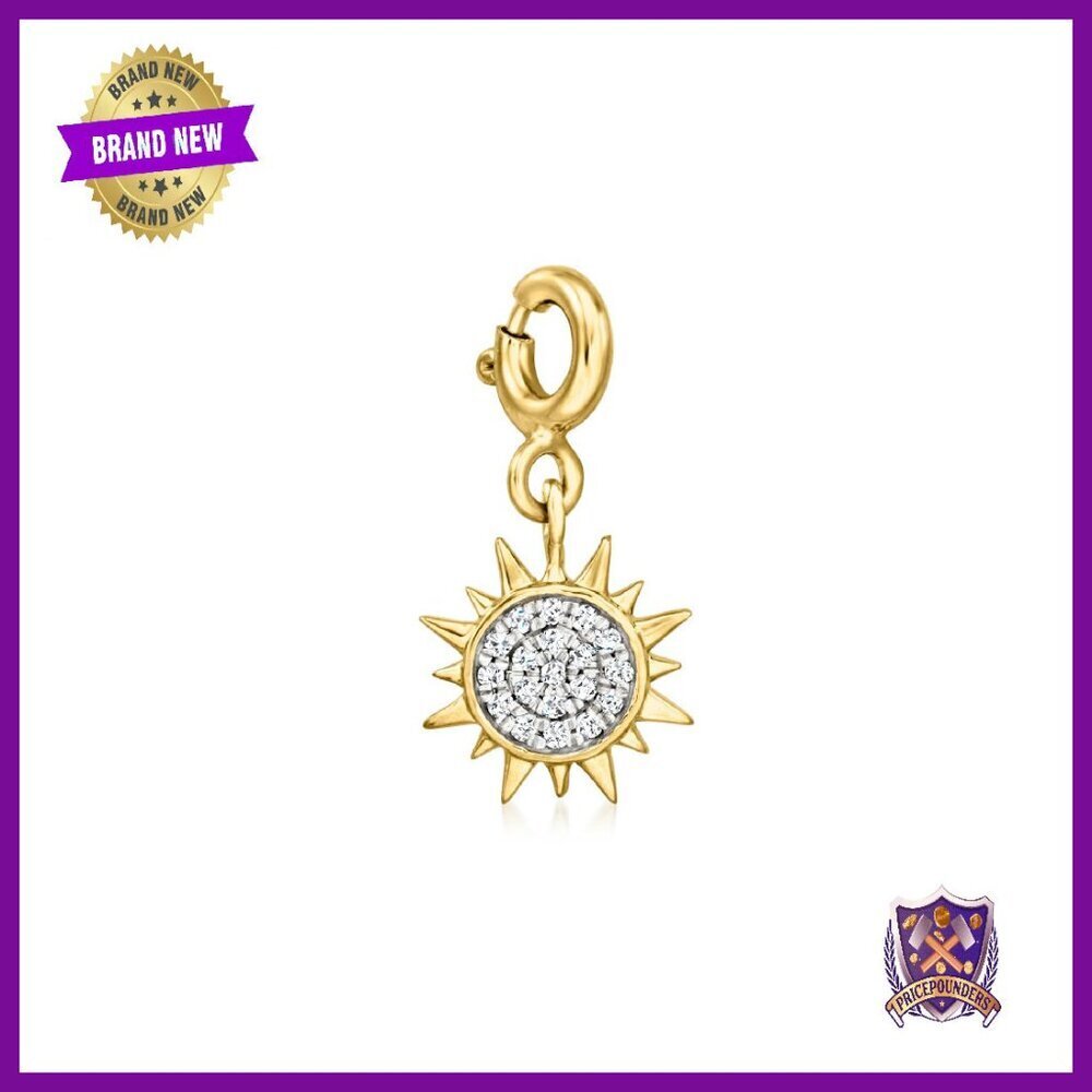 0.10 ct Diamond Sun Charm 18kt Gold Over Sterling Silver Jewelry
